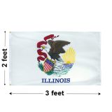 2'x3' Illinois Nylon Outdoor Flag